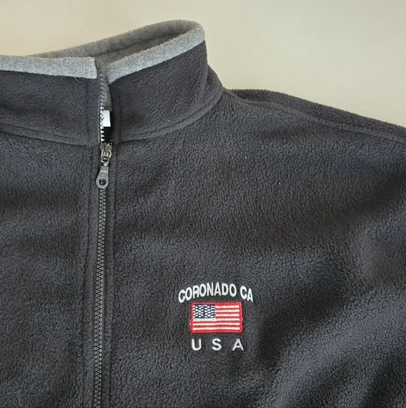 Coronado California Black and Gray Fleece Zip-Up Jacket - XXL - Picture 3 of 5
